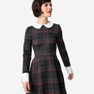 Smak Parlour Black and Red Plaid Fit and Flare